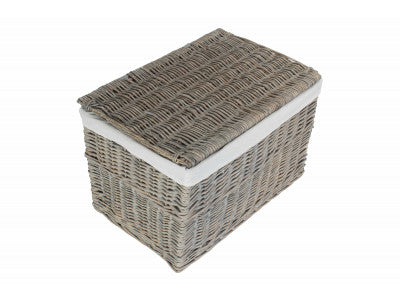 "Basket, 24" GREY WASH STORAGE HAMPER"