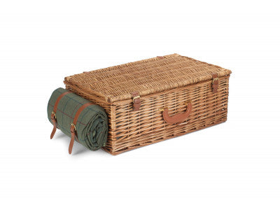 Basket, DELUXE GREEN TWEED 4 PERSON HAMPER