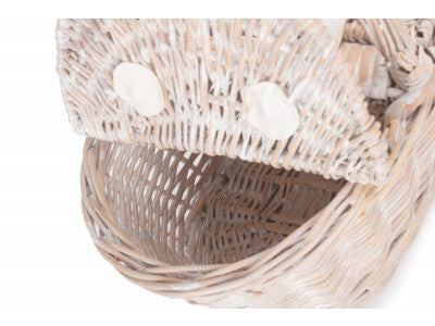 Basket, CHILD'S WHITE WASH LIDDED HAMPER