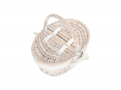 Basket, CHILDS WHITE WASH LIDDED HAMPER with WHITE LINING
