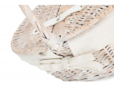 Basket, CHILDS WHITE WASH LIDDED HAMPER with WHITE LINING