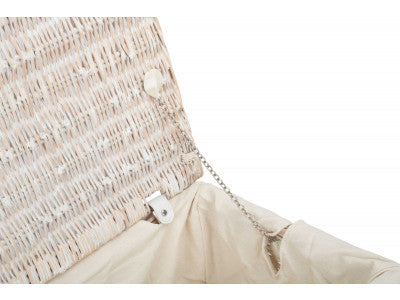 "Basket, 18" WHITE HAMPER with WHITE LINING"