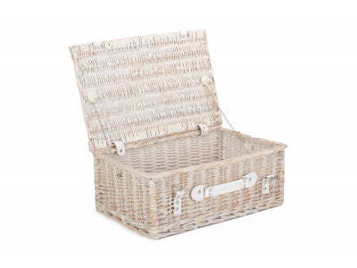 "Basket, 18" WHITE HAMPER"