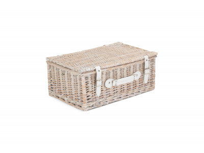 "Basket, 18" WHITE HAMPER"