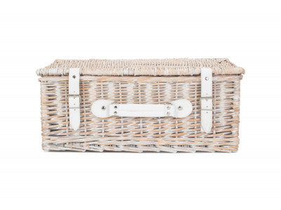 "Basket, 18" WHITE HAMPER"