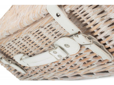 "Basket, 18" WHITE HAMPER"