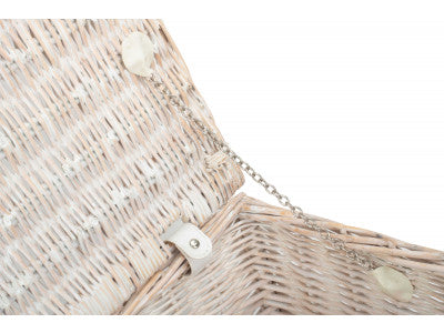 "Basket, 18" WHITE HAMPER"