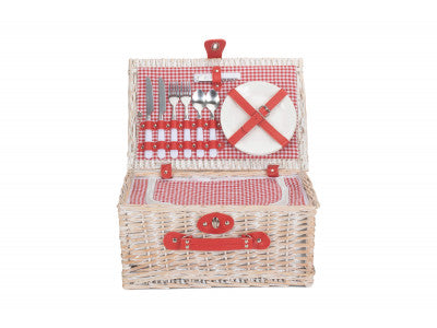 Basket, RED & WHITE GINGHAM 2 PERSON FITTED HAMPER