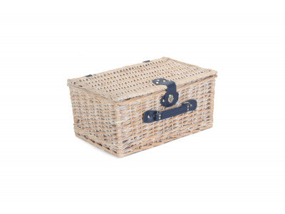 Basket, BLUE & WHITE GINGHAM 2 PERSON FITTED HAMPER