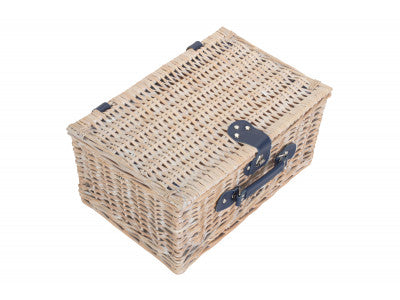 Basket, BLUE & WHITE GINGHAM 2 PERSON FITTED HAMPER