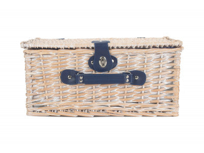 Basket, BLUE & WHITE GINGHAM 2 PERSON FITTED HAMPER