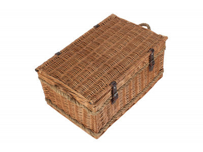 Basket, ROPE HANDLED GREEN TWEED 6 PERSON HAMPER