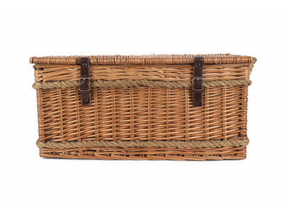 Basket, ROPE HANDLED GREEN TWEED 6 PERSON HAMPER