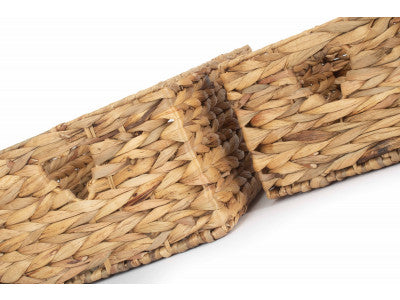 Basket, Set of 2 SMALL WATER HYACINTH STORAGE BASKETS with HEART CUT-OUT 
