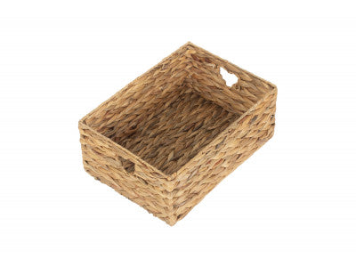 Basket, SMALL WATER HYACINTH STORAGE BASKET with HEART CUT-OUT SIZE 2