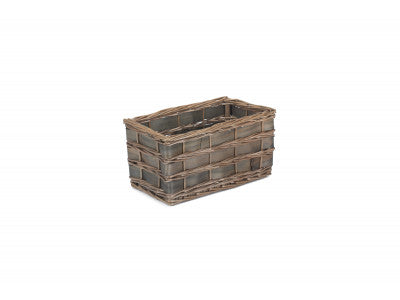 Basket, SMALL GREY SCANDI STORAGE BASKET - UNLINED