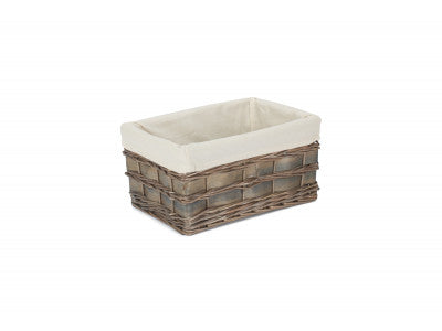 Basket, MEDIUM GREY SCANDI STORAGE BASKET with WHITE LINING
