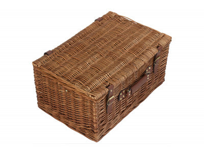 Basket, 6 PERSON GREEN TWEED CLASSIC PICNIC HAMPER