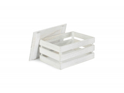 Basket, MEDIUM VINTAGE SLATTED WOODEN BOX