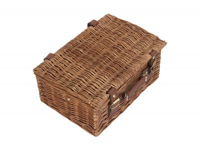 Basket, 2 PERSON GREEN TWEED CLASSIC PICNIC HAMPER