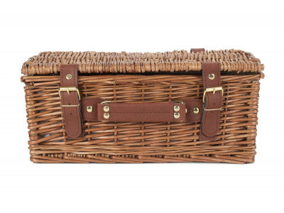 Basket, 2 PERSON GREEN TWEED CLASSIC PICNIC HAMPER