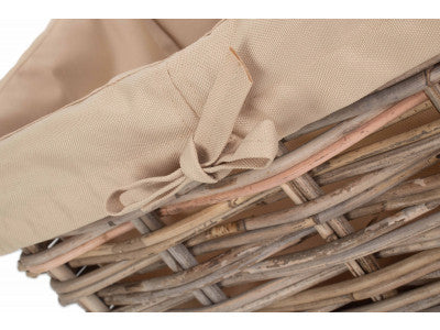 Basket, MEDIUM RECTANGULAR CORDURA LINED GREY RATTAN STORAGE BASKET