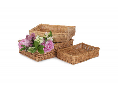 Basket, Set of 3 RECTANGULAR STRAIGHT-SIDED TRAY 