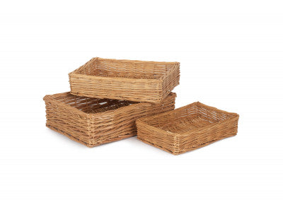 Basket, Set of 3 RECTANGULAR STRAIGHT-SIDED TRAY 