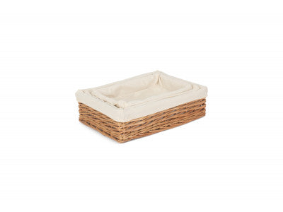Basket, LINED RECTANGULAR STRAIGHT-SIDED TRAY SET3