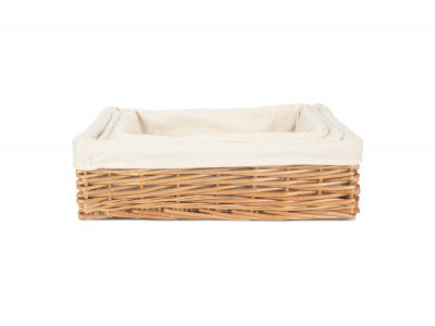 Basket, LINED RECTANGULAR STRAIGHT-SIDED TRAY SET3