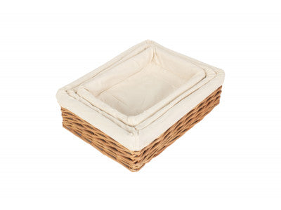 Basket, LINED RECTANGULAR STRAIGHT-SIDED TRAY SET3