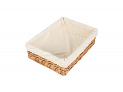 Basket, LARGE LINED STRAIGHT-SIDED RECTANGULAR TRAY 