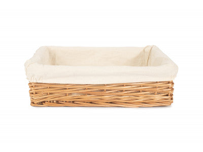 Basket, LARGE LINED STRAIGHT-SIDED RECTANGULAR TRAY 