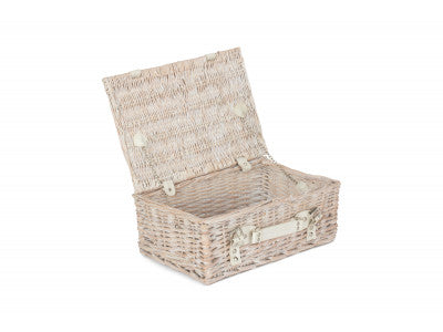 "Basket, 14" WHITE HAMPER"