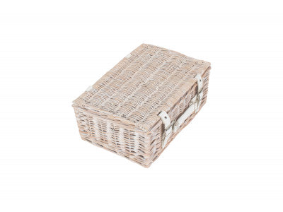 "Basket, 14" WHITE HAMPER"