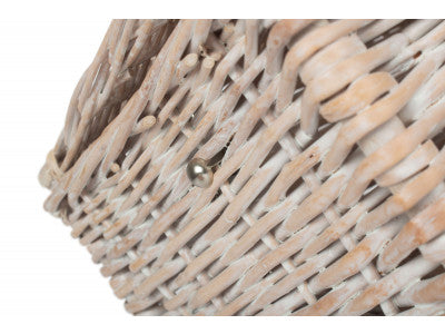 "Basket, 14" WHITE HAMPER"