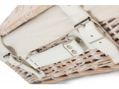 "Basket, 14" WHITE HAMPER with WHITE LINING"