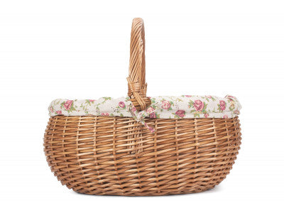 Basket, Set of 2 DELUXE SHOPPER with GARDEN ROSE LINING 