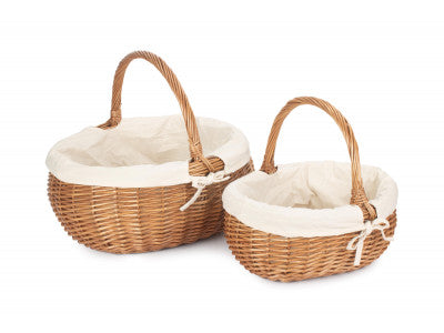 Basket, Set of 2 DELUXE SHOPPER with WHITE LINING 