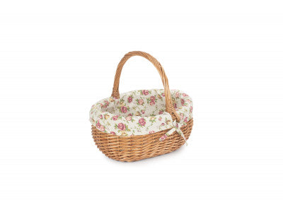 Basket, SMALL DELUXE SHOPPER with GARDEN ROSE LINING