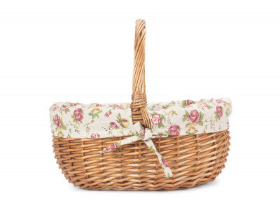 Basket, SMALL DELUXE SHOPPER with GARDEN ROSE LINING