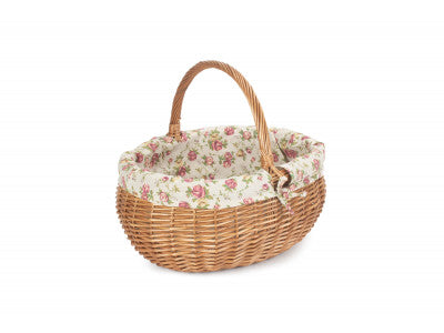 Basket, LARGE DELUXE SHOPPER with GARDEN ROSE LINING