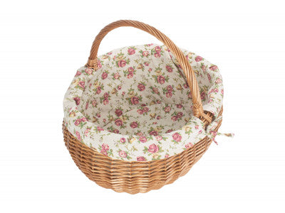 Basket, LARGE DELUXE SHOPPER with GARDEN ROSE LINING