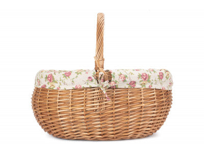 Basket, LARGE DELUXE SHOPPER with GARDEN ROSE LINING
