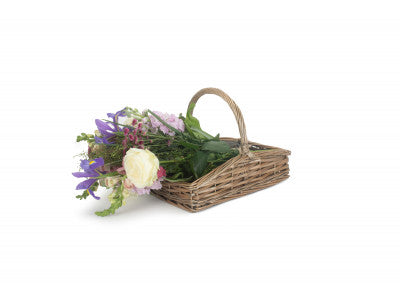 Basket, SMALL SLOPE-SIDED ANTIQUE WASH TRUG