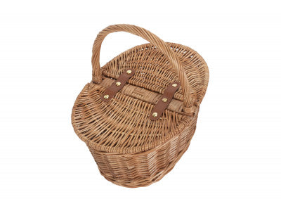 Basket, CHILDS LIGHT STEAMED FINISH OVAL PICNIC BASKET