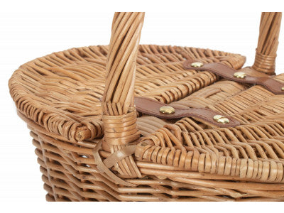 Basket, CHILDS LIGHT STEAMED FINISH OVAL PICNIC BASKET