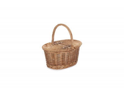Basket, CHILDS LIGHT STEAMED FINISH OVAL PICNIC BASKET