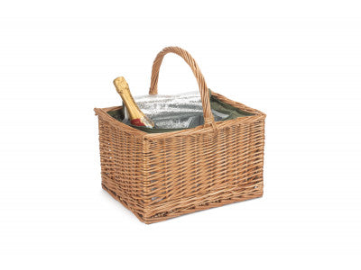 Basket, DELUXE BUTCHER'S BASKET with GREEN TWEED COOLER BAG  
