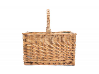 Basket, DELUXE BUTCHER'S BASKET with GREEN TWEED COOLER BAG  